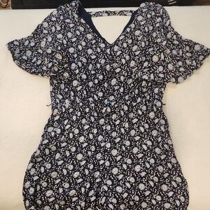 LOFT Navy Floral Romper